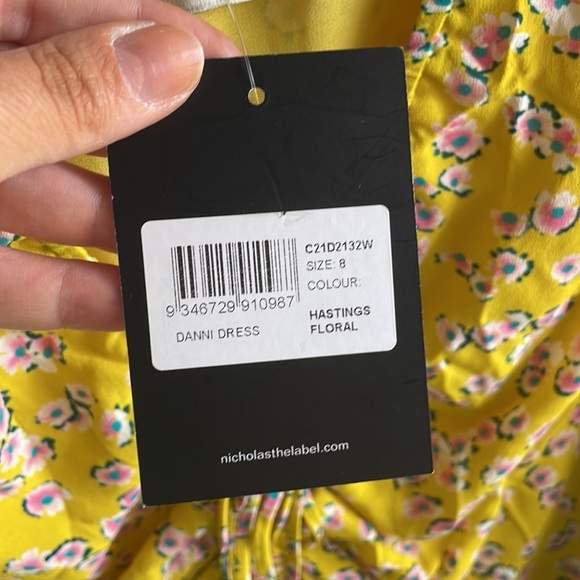 NICHOLAS Danielle Lace-Up Ruched Floral-Print Crepe MIDI - Picture 8 of 11